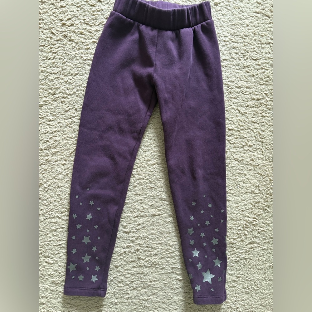 GAP Kids Fleece Purple Star Pattern Leggings